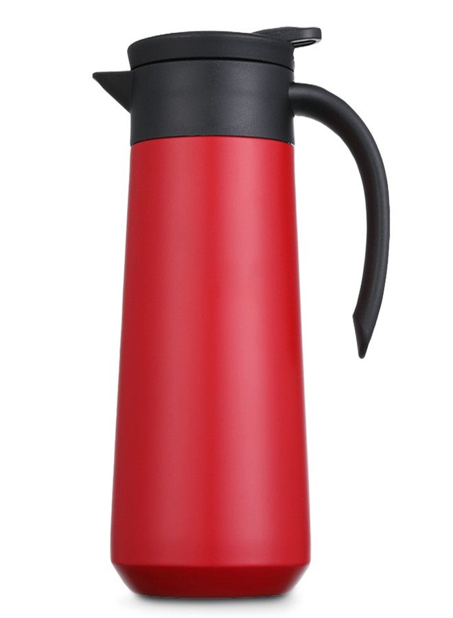 Mockery Stainless Steel Double Wall Thermal Coffee Carafe with Handle, Thermal Jug for Hot & Cool Drinks, Vacuum Insulated Jug, for Coffee Milk Tea Beverages Coffee Pot Home Office (800ML, Red) - Image 1